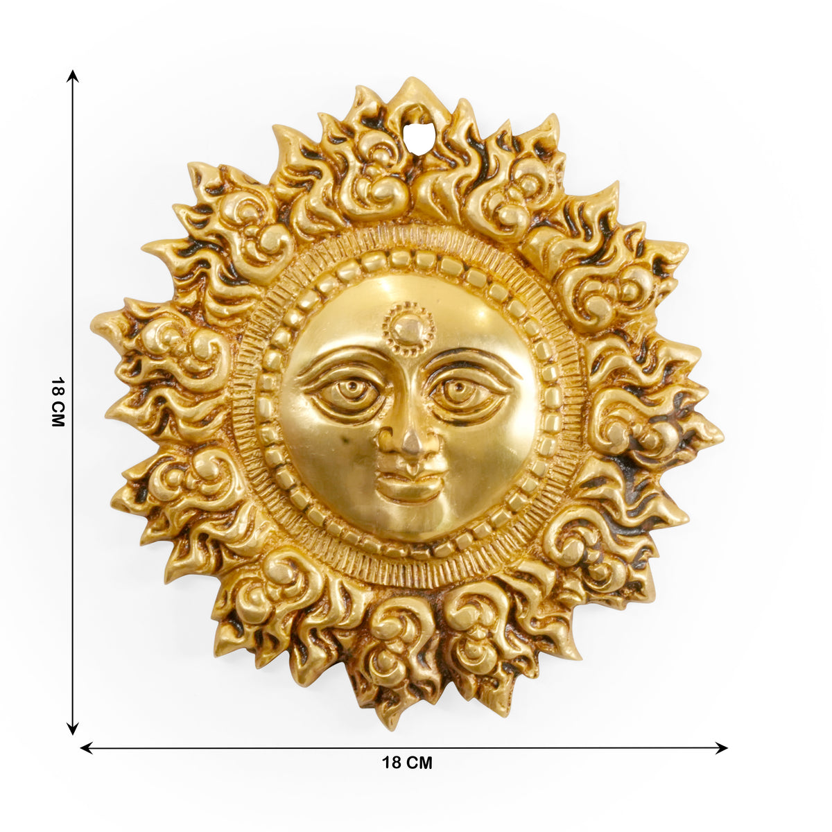 Traditional Indian Brass Sun Wall Art for Home & Garden