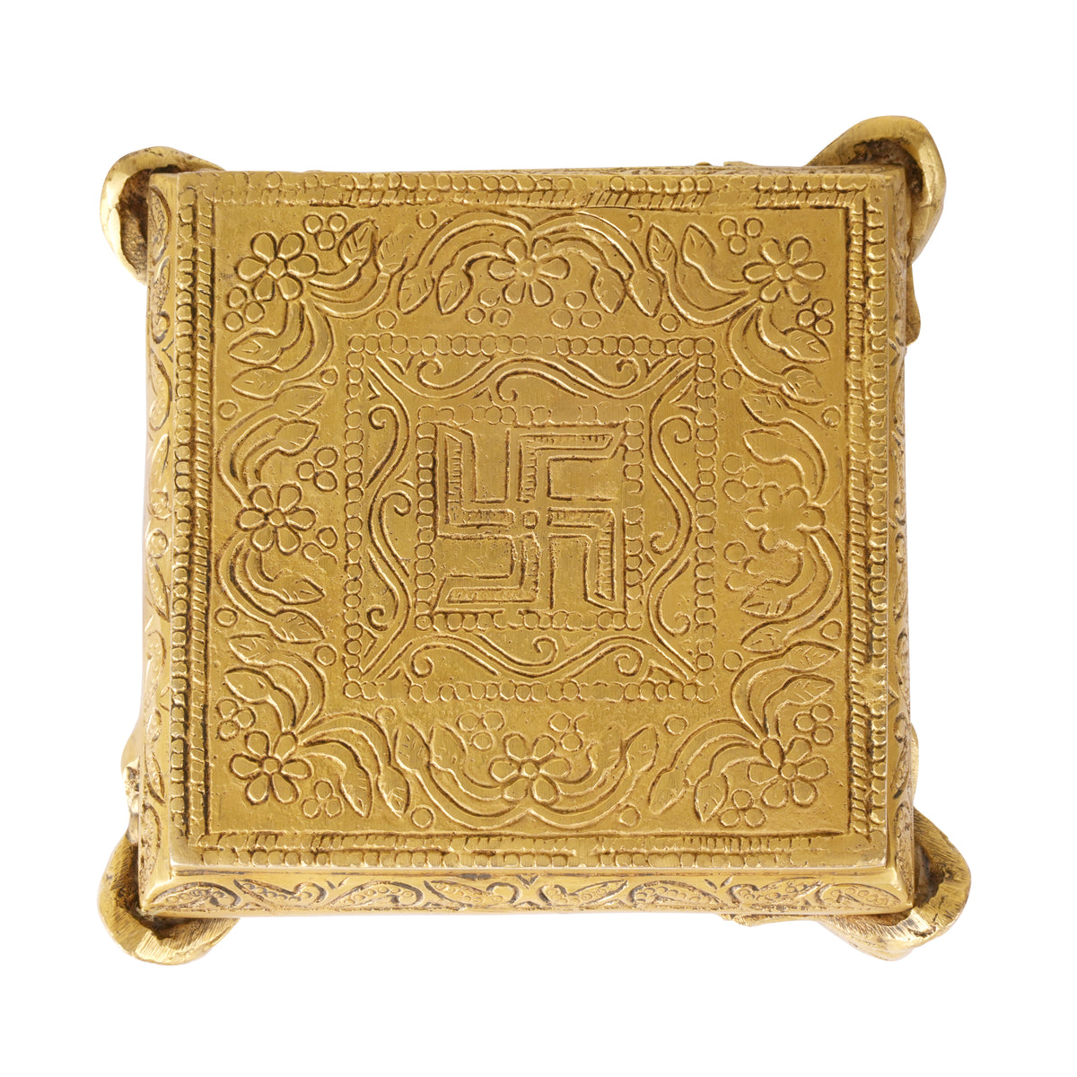 Handcrafted Brass Chowki with Elephant Legs | Sacred Altar Pedestal