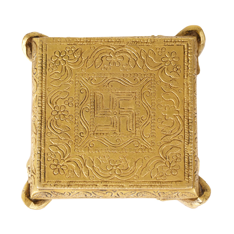 Handcrafted Brass Chowki with Elephant Legs | Sacred Altar Pedestal