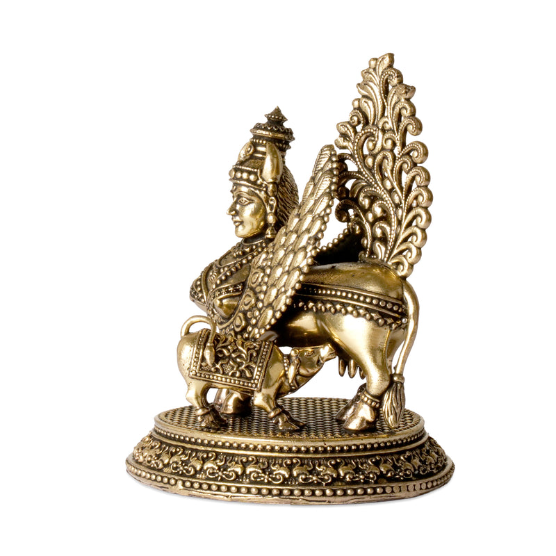 Handcrafted Brass Kamdhenu Cow and Calf Idol | Sacred Wish-Fulfilling Cow