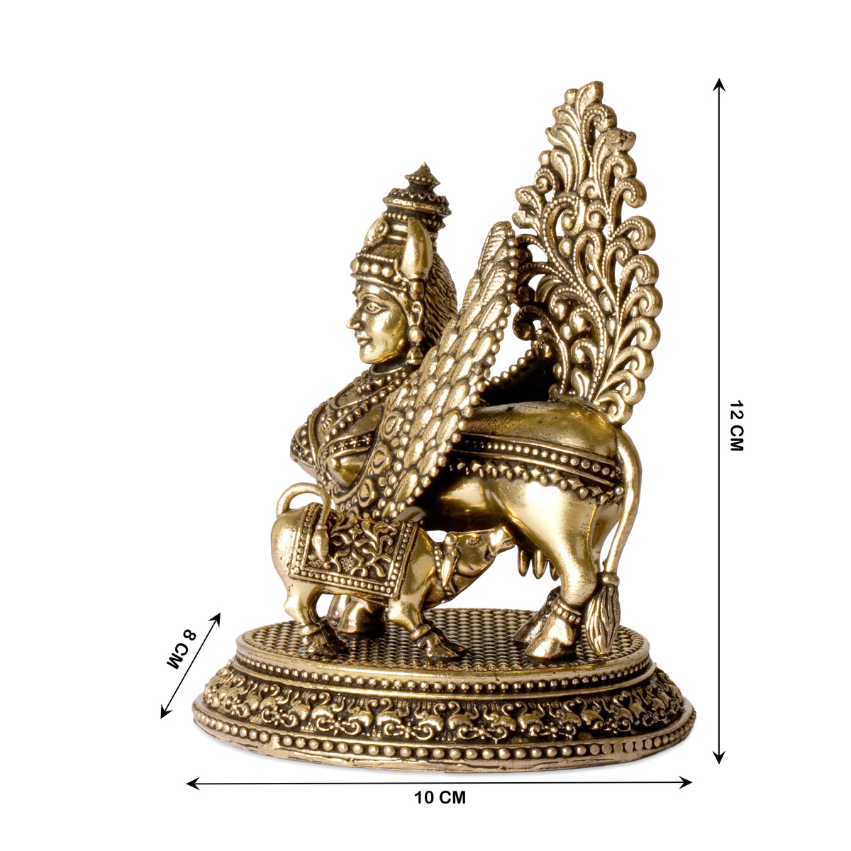 Handcrafted Brass Kamdhenu Cow and Calf Idol | Sacred Wish-Fulfilling Cow