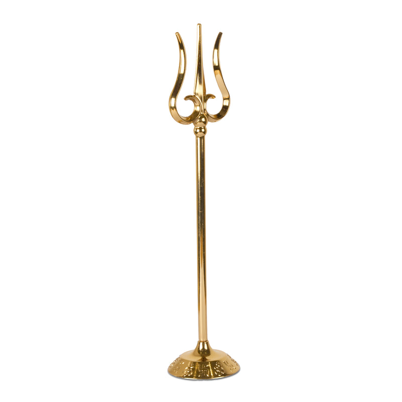 Handcrafted Brass Trishul with Stand | Lord Shiva Trident