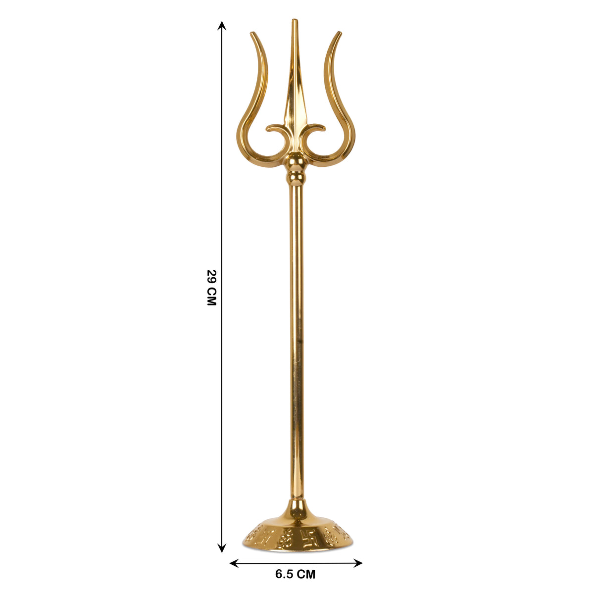 Handcrafted Brass Trishul with Stand | Lord Shiva Trident
