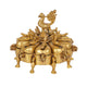 Antique Brass Indian Kankavati | Multi-Compartment Ritual Kumkum Box