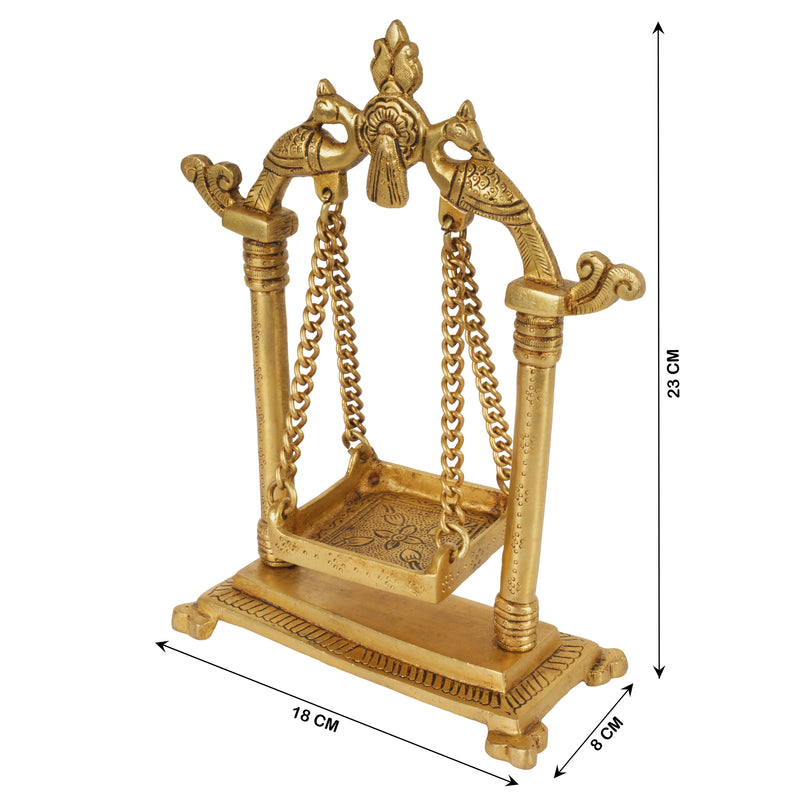 Rare Antique Brass Krishna Jhula | Traditional Bal Gopal Ritual Swing
