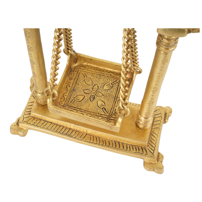 Rare Antique Brass Krishna Jhula | Traditional Bal Gopal Ritual Swing