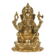 Handcrafted Brass Chaturbhuja Ganesha Idol | Four-Armed Seated Ganpati