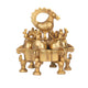 Antique Brass Indian Kankavati | Multi-Compartment Swivel Kumkum Box
