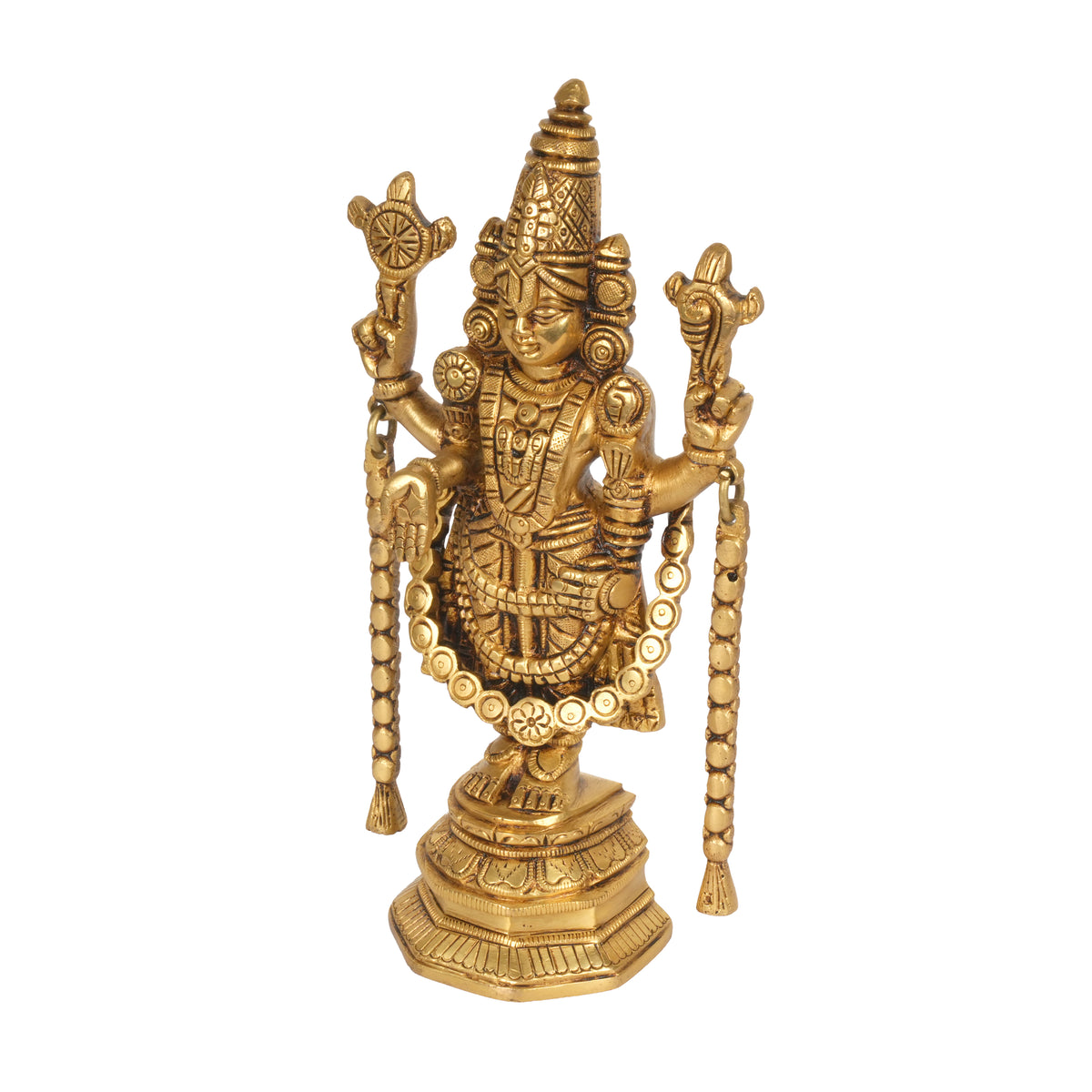 Handcrafted Brass Lord Balaji Tirupati Statue | Venkateswara Mandir Idol