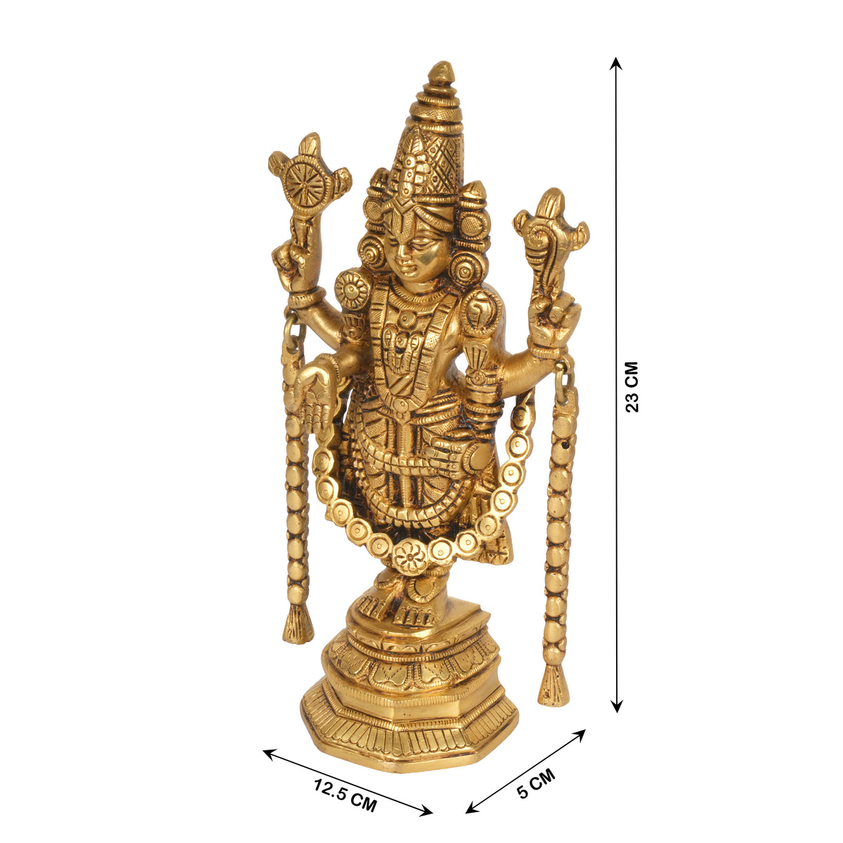 Handcrafted Brass Lord Balaji Tirupati Statue | Venkateswara Mandir Idol