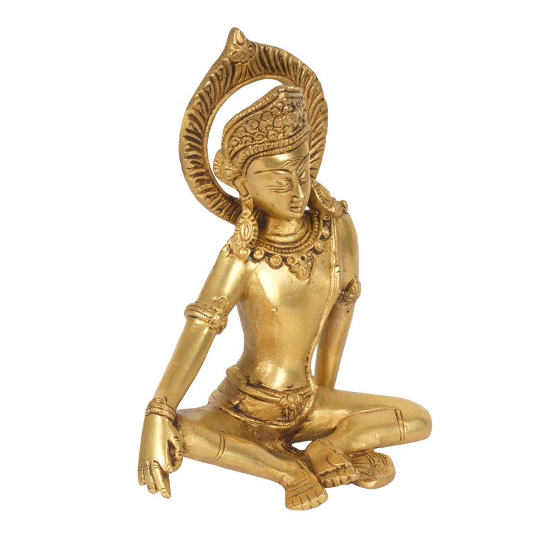 Handcrafted Brass Avalokiteshvara Bodhisattva Statue | Seated Compassion Idol