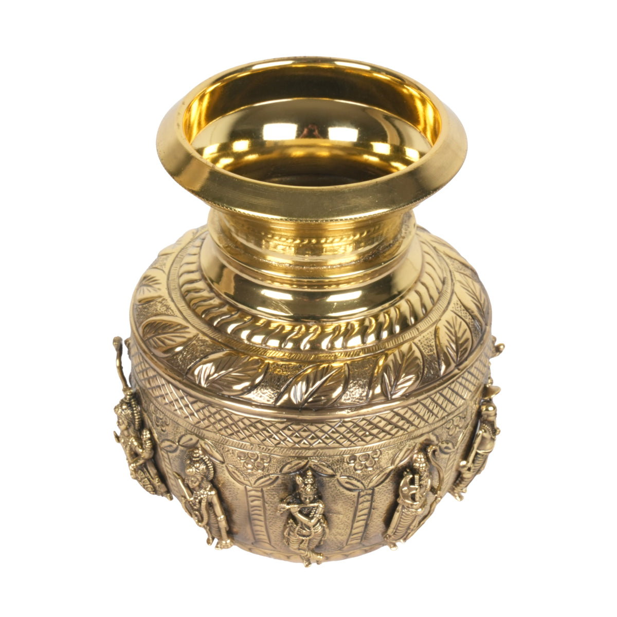 Handcrafted Brass Dashavatar Kalash | Vishnu Ten Avatars Sacred Urn