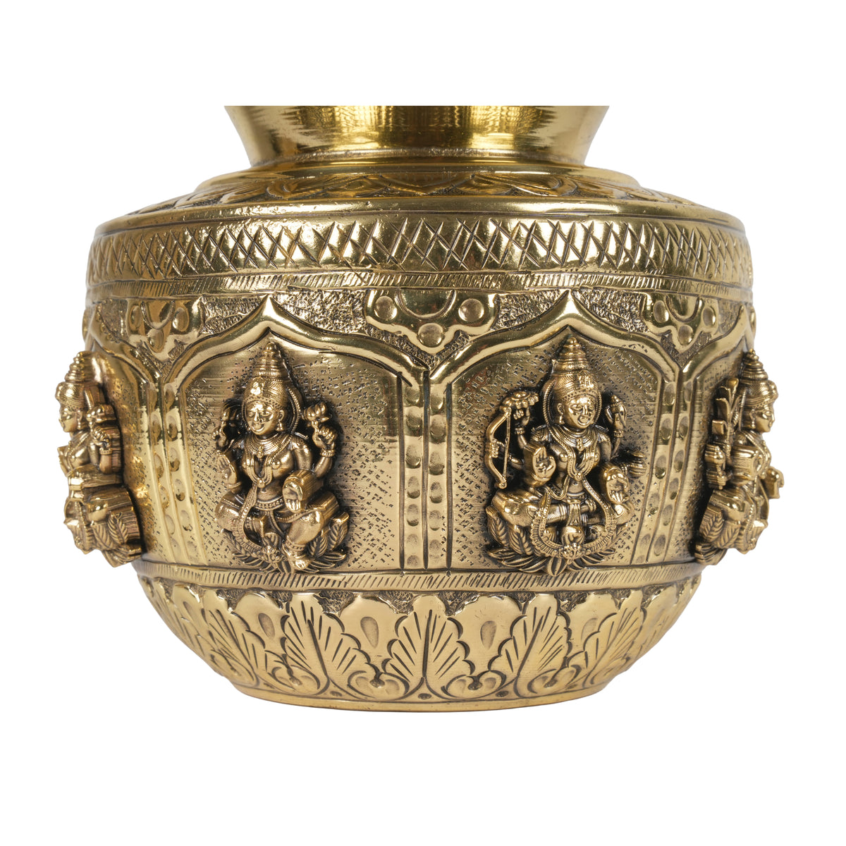 Handcrafted Brass Ashta Lakshmi Kalash | Eight Forms of Lakshmi Sacred Urn