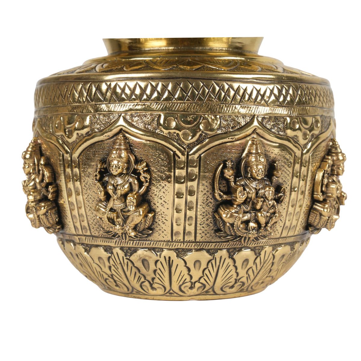 Handcrafted Brass Ashta Lakshmi Kalash | Eight Forms of Lakshmi Sacred Urn
