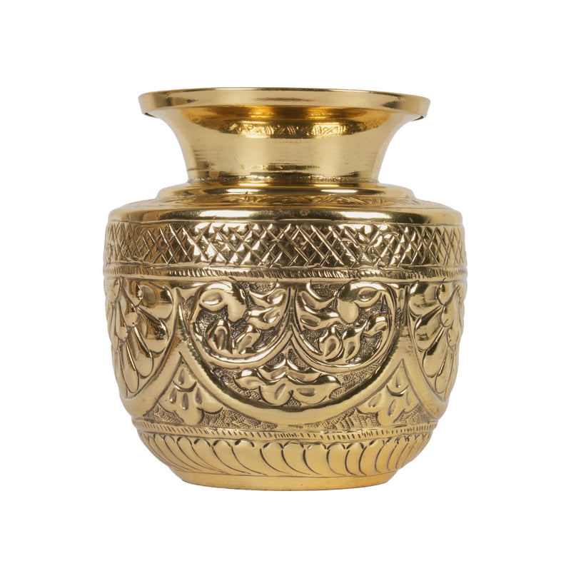 Handcrafted Brass Balaji Tirupati Kalash | Shanka Chakra Sacred Urn