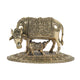 Handcrafted Brass Kamdhenu Cow and Calf Statue | Wish-Fulfilling Idol with Base