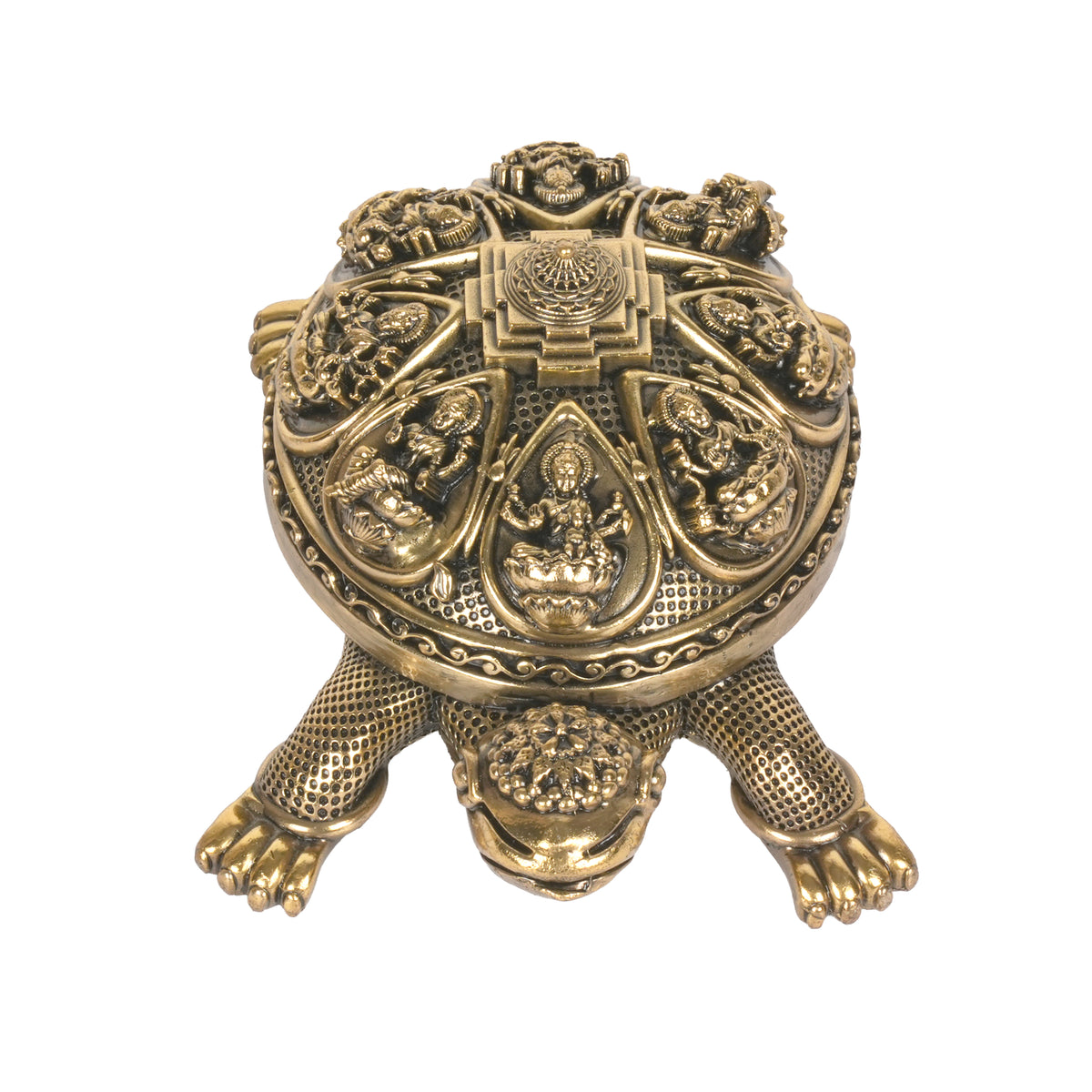 Handcrafted Brass Ashta Lakshmi Tortoise | Kurma Sri Yantra Vastu Idol