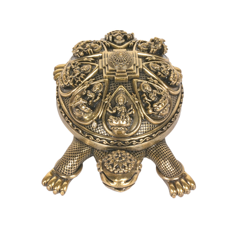 Handcrafted Brass Ashta Lakshmi Tortoise | Kurma Sri Yantra Vastu Idol
