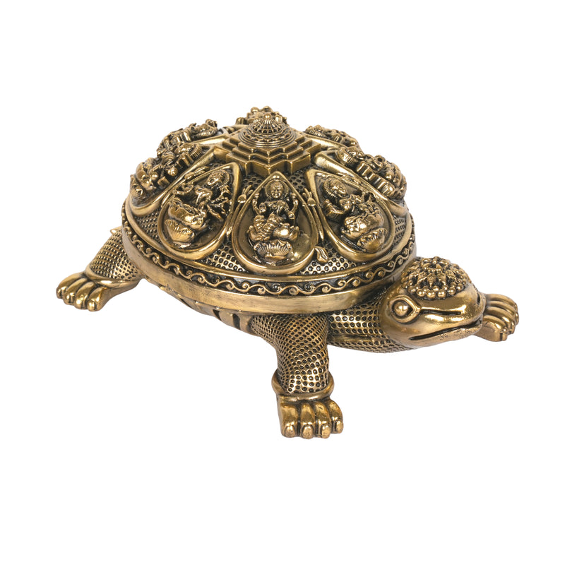 Handcrafted Brass Ashta Lakshmi Tortoise | Kurma Sri Yantra Vastu Idol