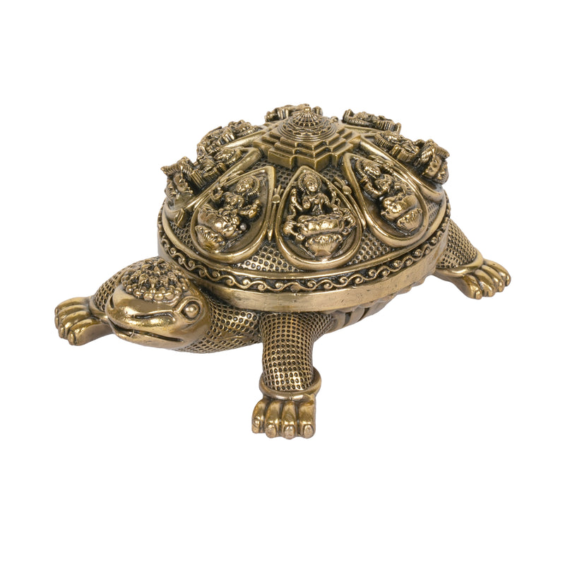 Handcrafted Brass Ashta Lakshmi Tortoise | Kurma Sri Yantra Vastu Idol