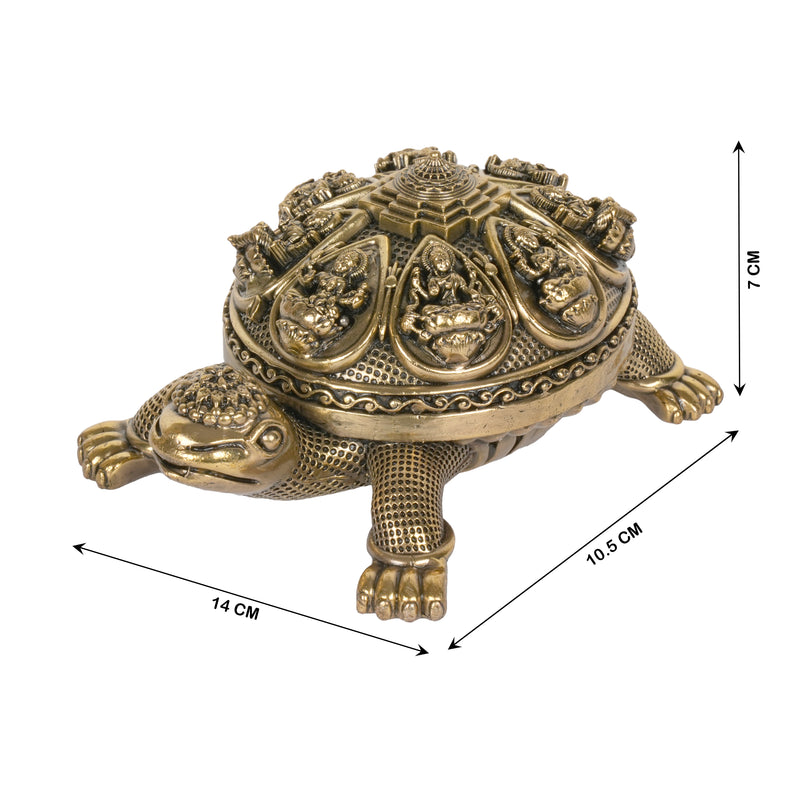 Handcrafted Brass Ashta Lakshmi Tortoise | Kurma Sri Yantra Vastu Idol