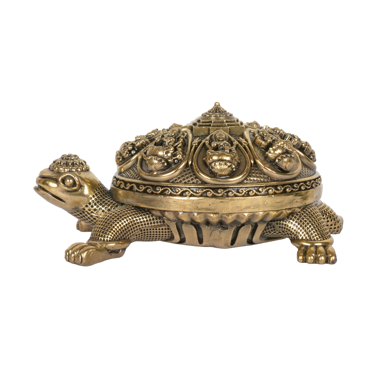 Handcrafted Brass Ashta Lakshmi Tortoise | Kurma Sri Yantra Vastu Idol