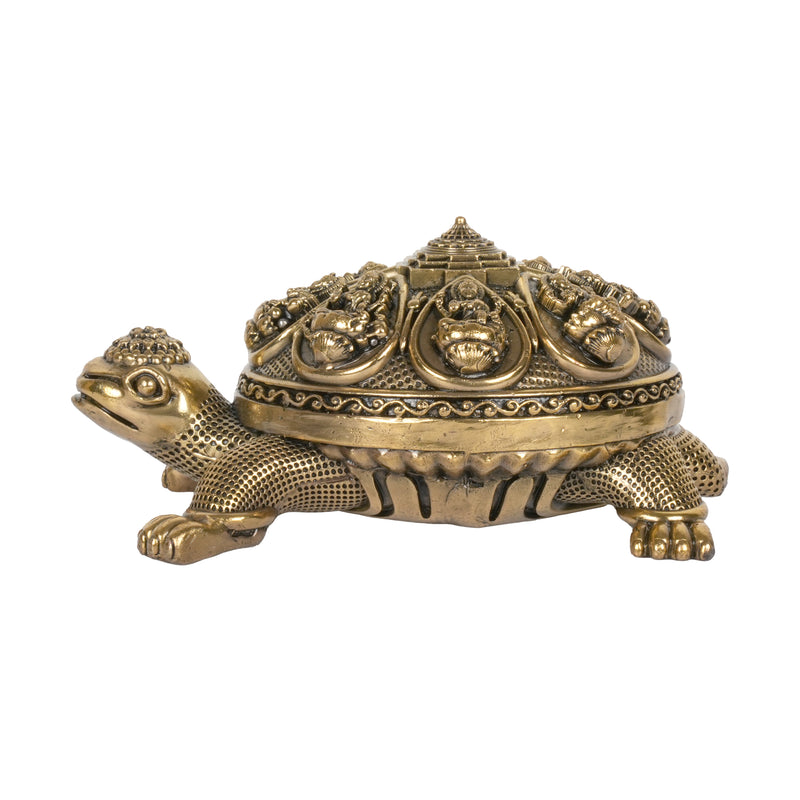 Handcrafted Brass Ashta Lakshmi Tortoise | Kurma Sri Yantra Vastu Idol