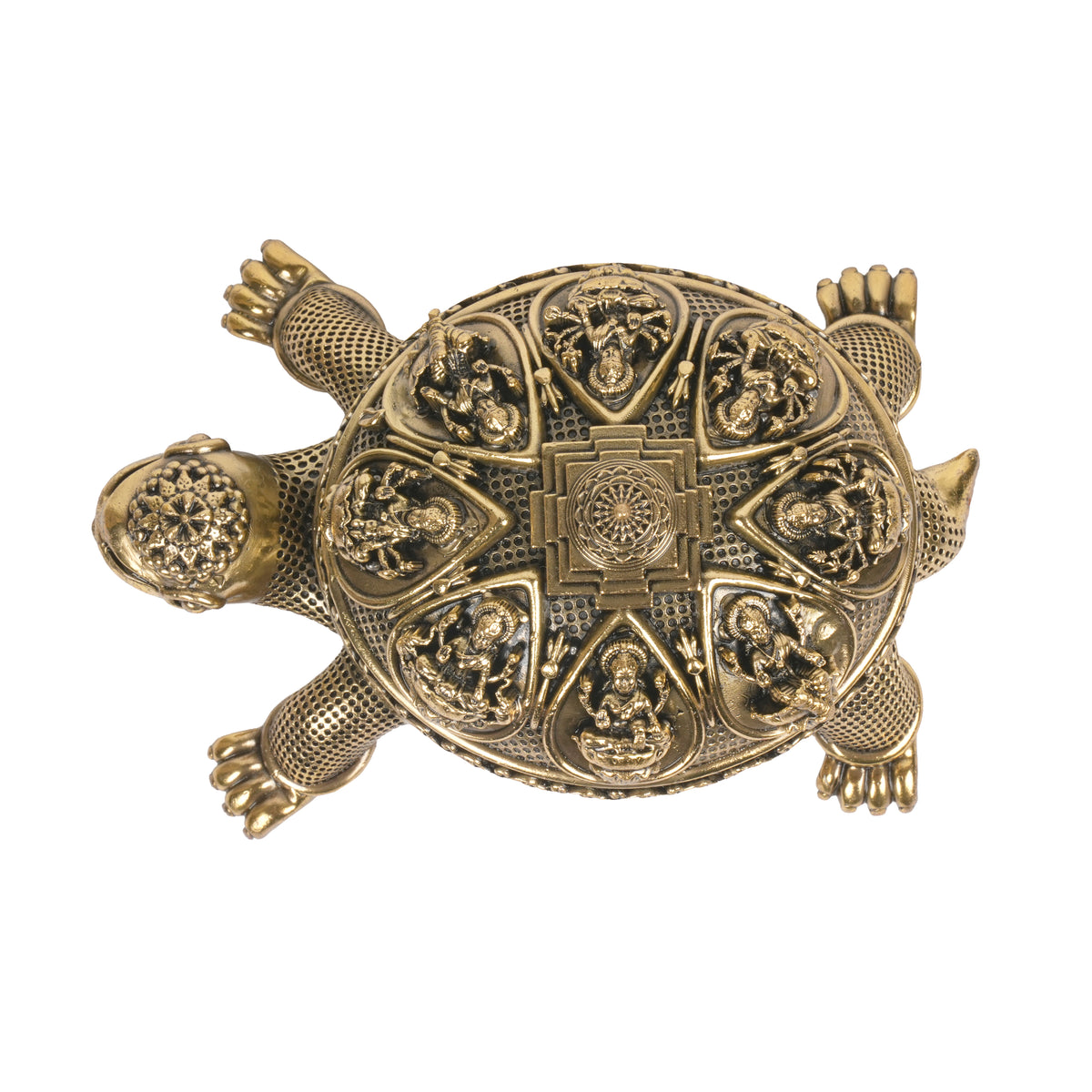 Handcrafted Brass Ashta Lakshmi Tortoise | Kurma Sri Yantra Vastu Idol