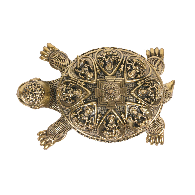 Handcrafted Brass Ashta Lakshmi Tortoise | Kurma Sri Yantra Vastu Idol