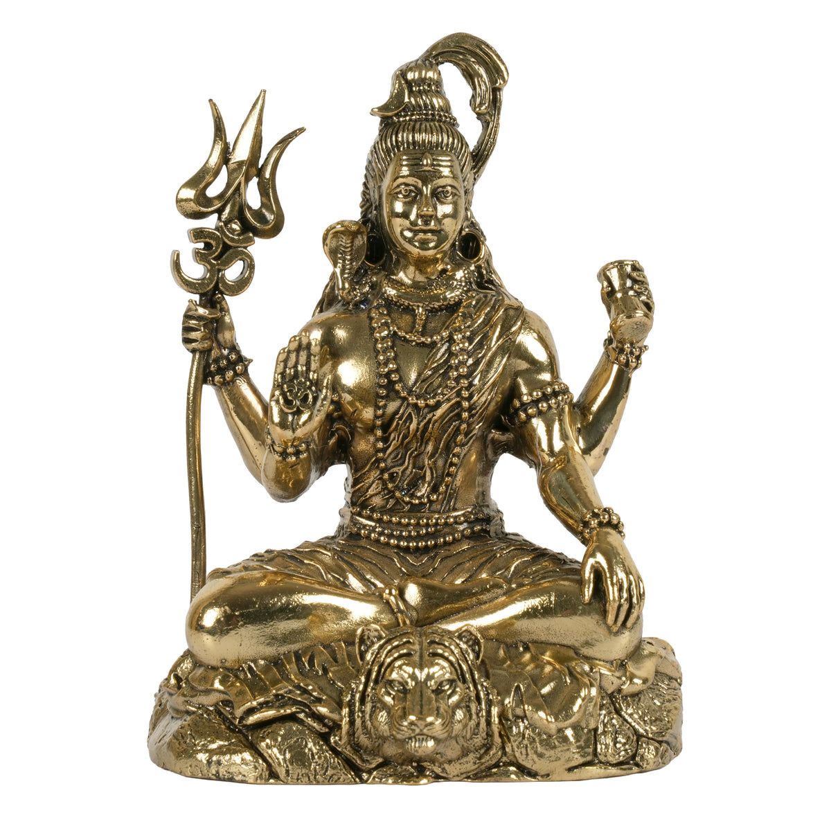Handcrafted Brass Lord Shiva Statue | Meditating Mahadev Trishul Idol
