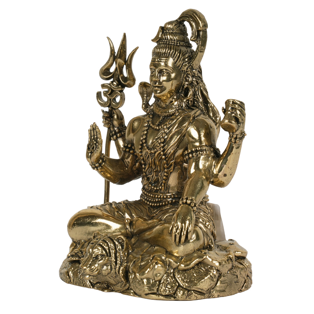 Handcrafted Brass Lord Shiva Statue | Meditating Mahadev Trishul Idol