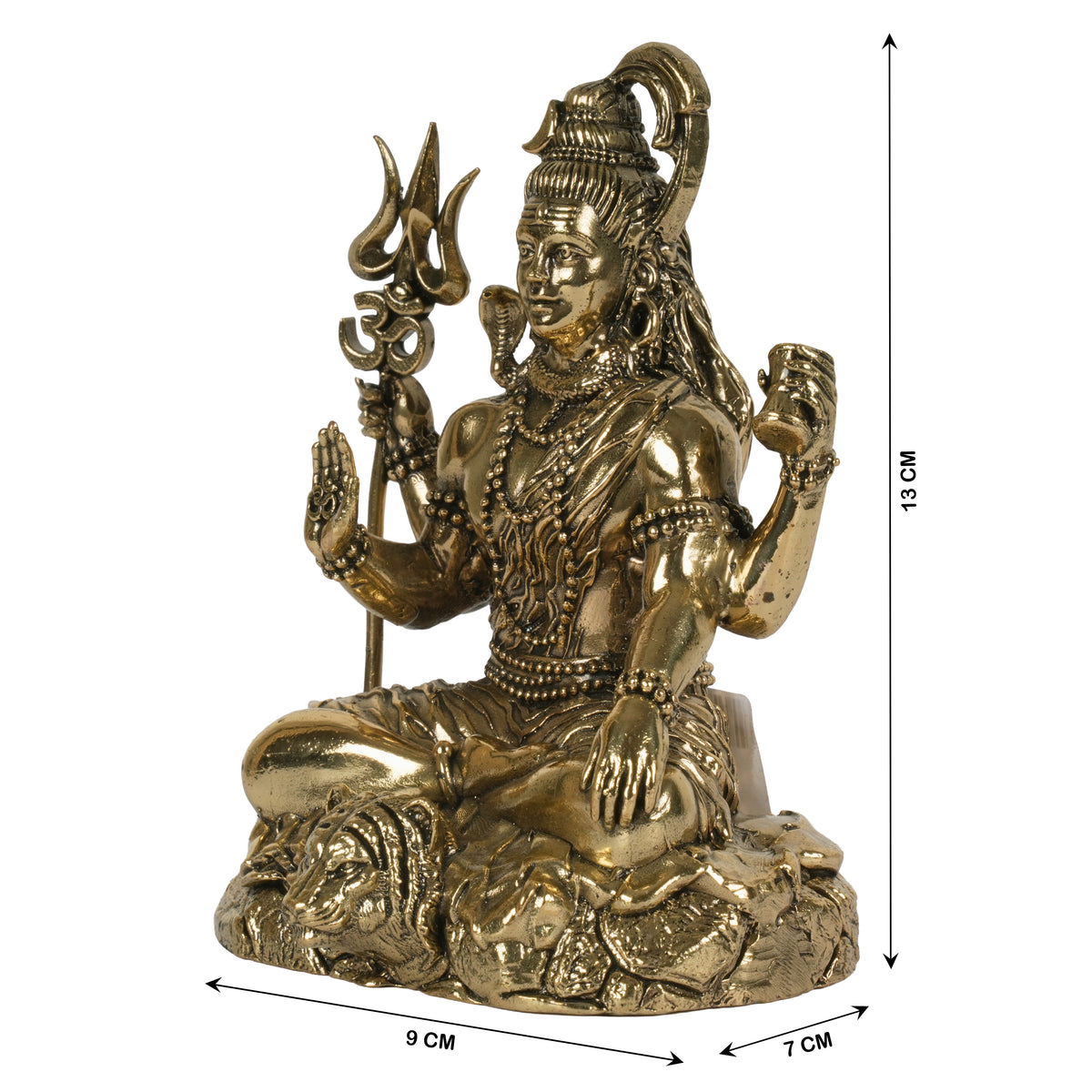 Handcrafted Brass Lord Shiva Statue | Meditating Mahadev Trishul Idol