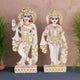 Divine Purity: Hand-Painted White and Gold Radha Krishna Idol Set