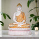 Lotus Serenity Buddha – Handcrafted Marble Sculpture