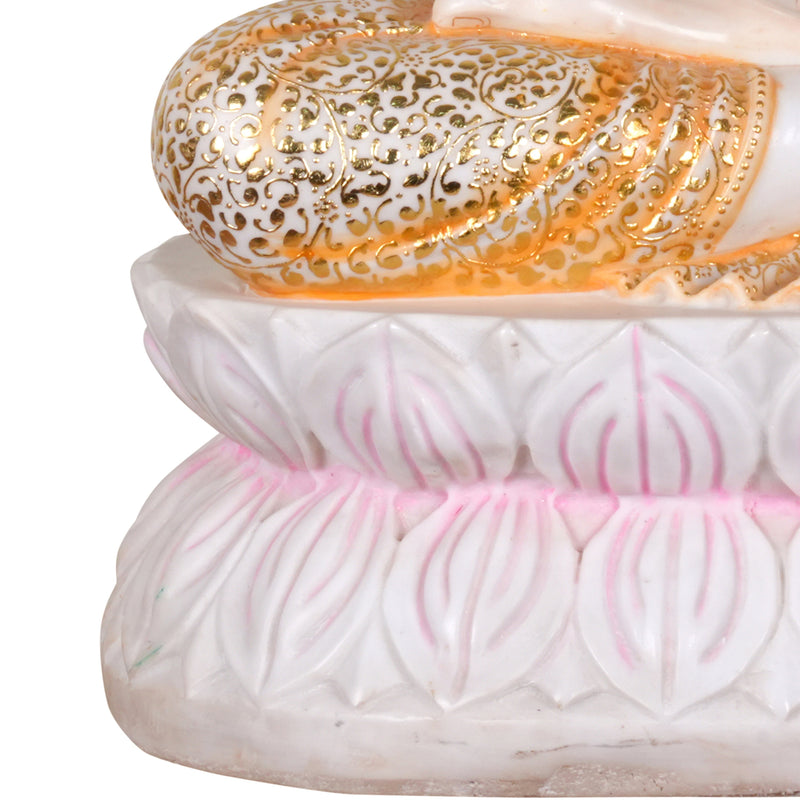 Lotus Serenity Buddha – Handcrafted Marble Sculpture