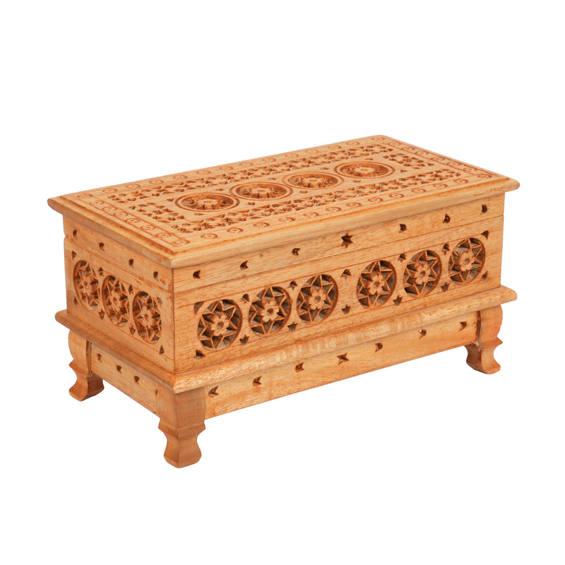 Handcrafted Wooden Jali Jewelry Box | Premium Openwork Lattice Keepsake Chest