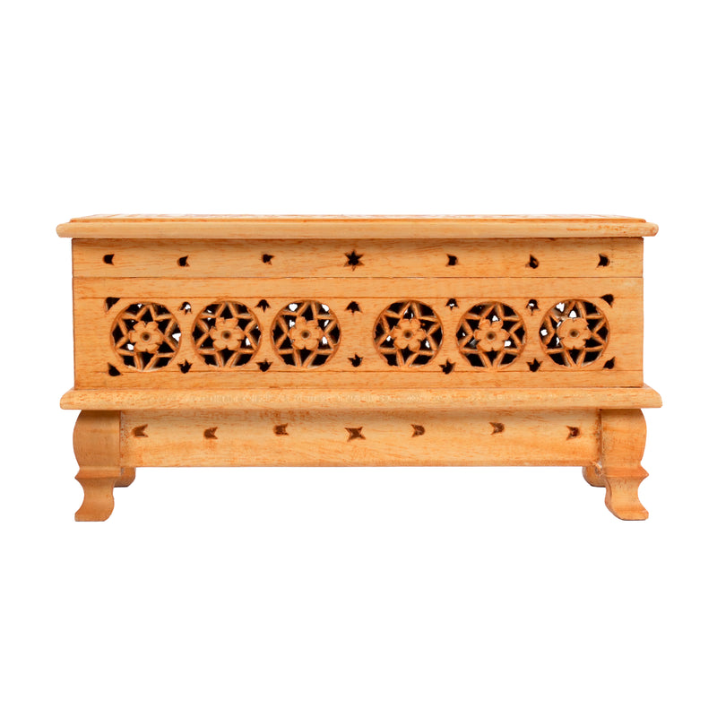 Handcrafted Wooden Jali Jewelry Box | Premium Openwork Lattice Keepsake Chest