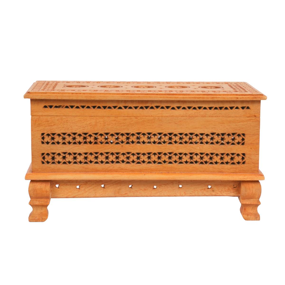 Handcrafted Wooden Jali Jewelry Box | Premium Openwork Lattice Keepsake Chest