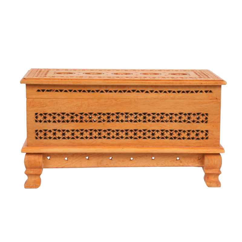 Handcrafted Wooden Jali Jewelry Box | Premium Openwork Lattice Keepsake Chest