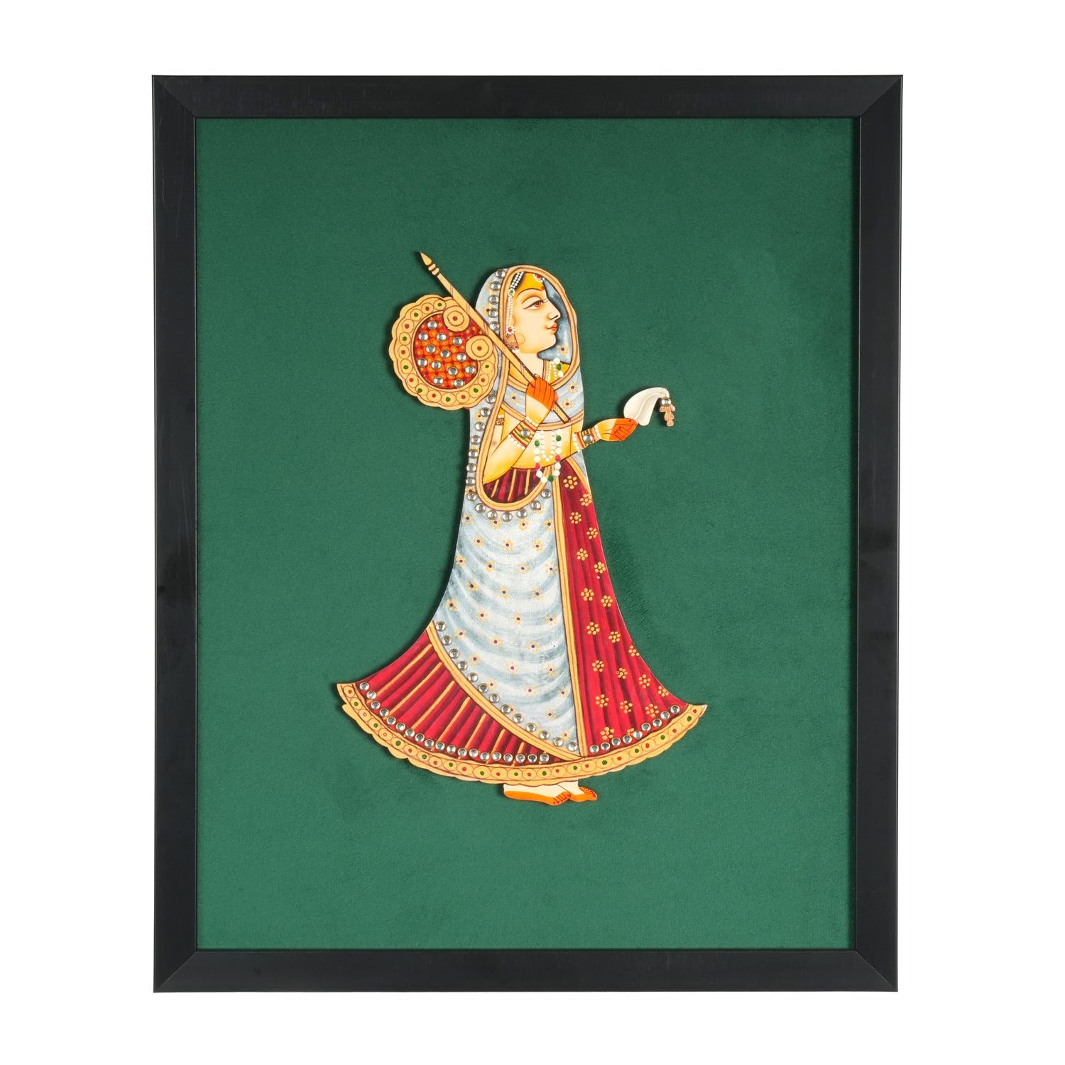 Handcrafted Shrinathji Gopi Pichwai Wall Frame | Premium Embossed Krishna Art