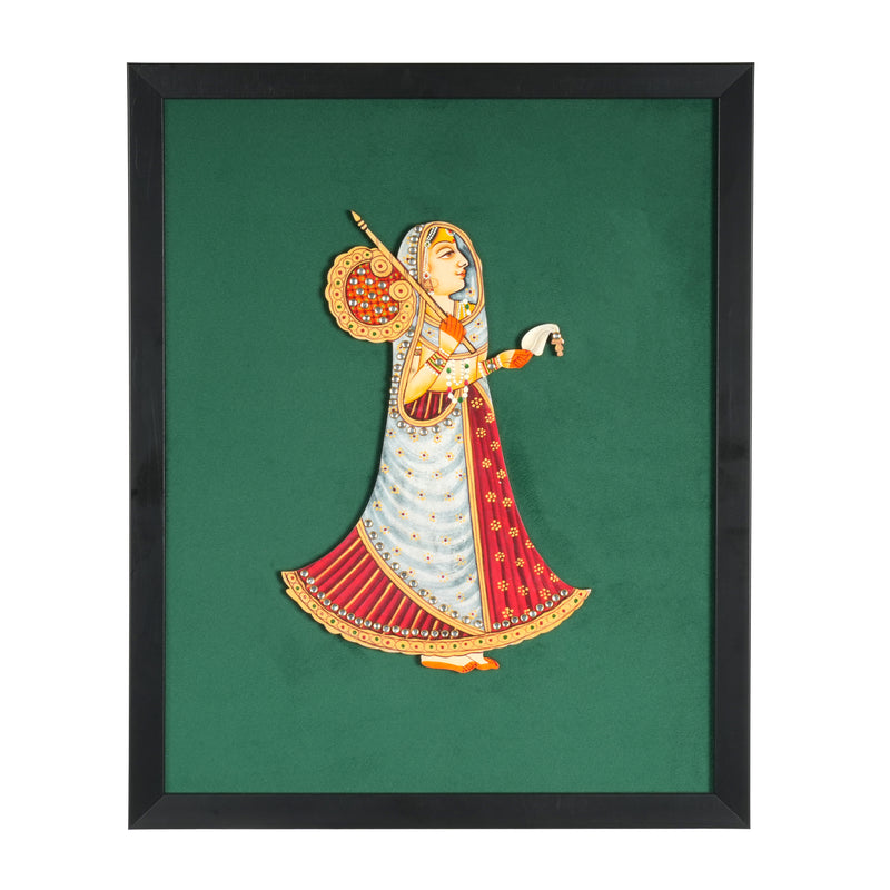 Handcrafted Shrinathji Gopi Pichwai Wall Frame | Premium Embossed Krishna Art
