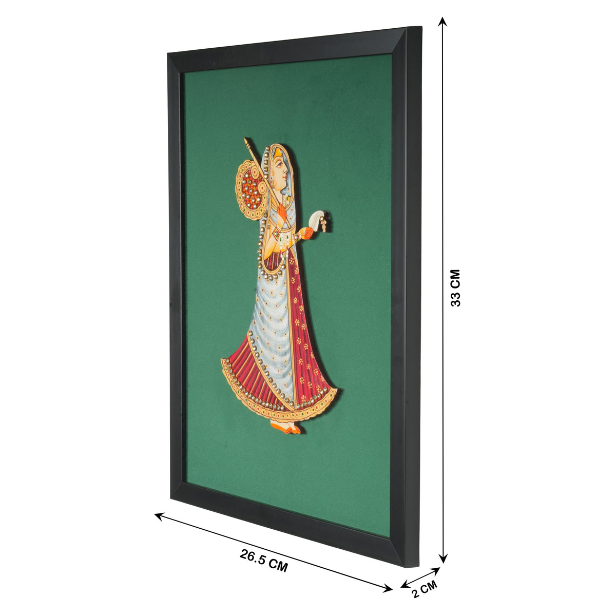 Handcrafted Shrinathji Gopi Pichwai Wall Frame | Premium Embossed Krishna Art