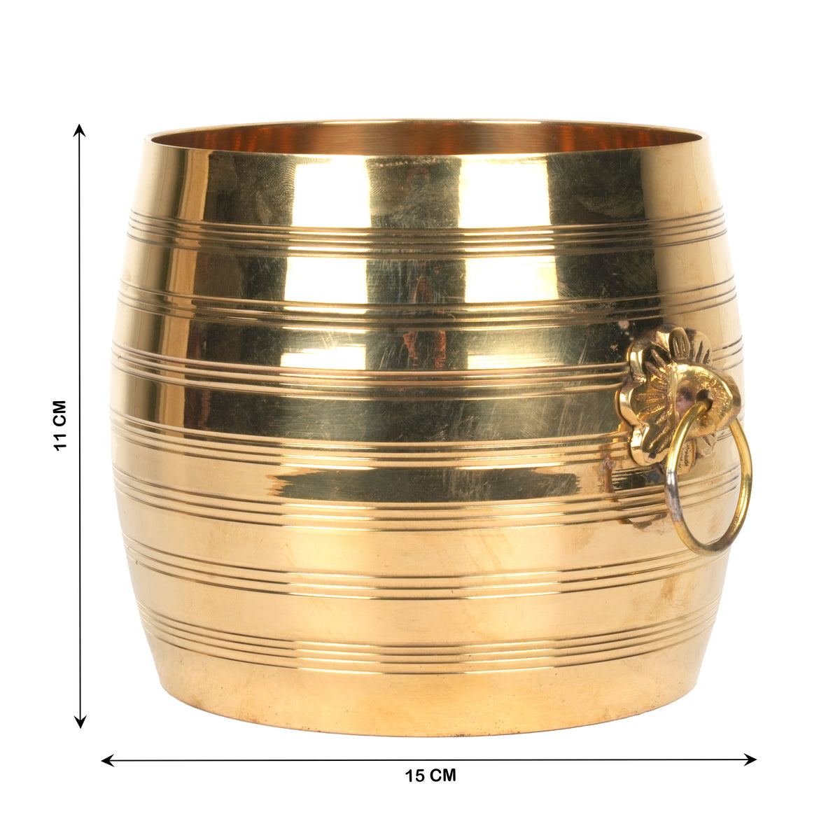 Handcrafted Kerala Brass Para Vessel | Traditional Indian Paddy Measurement Barrel