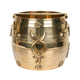 Handcrafted Traditional Brass Para Vessel | Ornate Elephant Motif Floating Urli Bowl