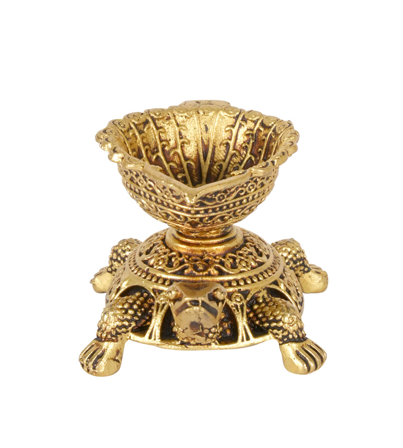 Eternal Light: Handcrafted Brass Turtle Oil Lamp
