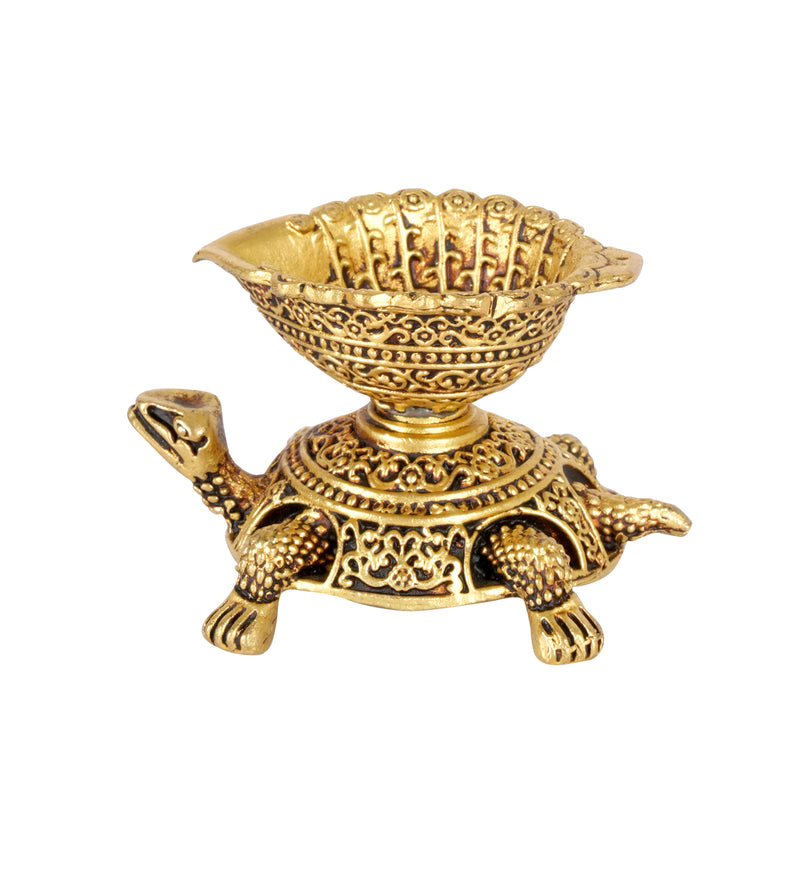 Eternal Light: Handcrafted Brass Turtle Oil Lamp