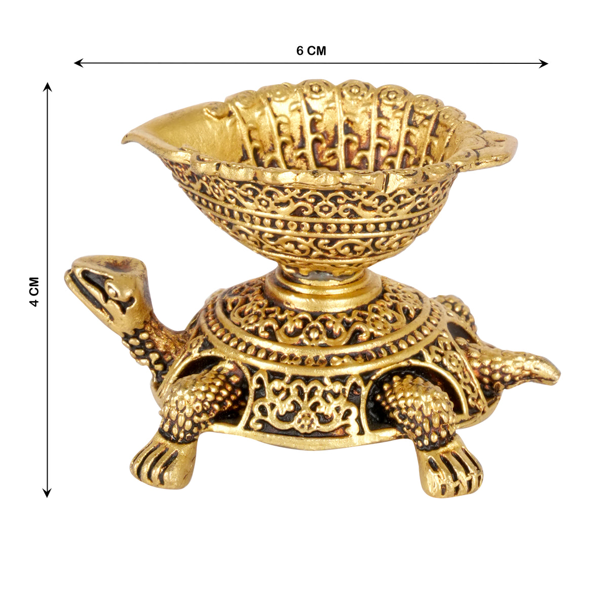 Eternal Light: Handcrafted Brass Turtle Oil Lamp