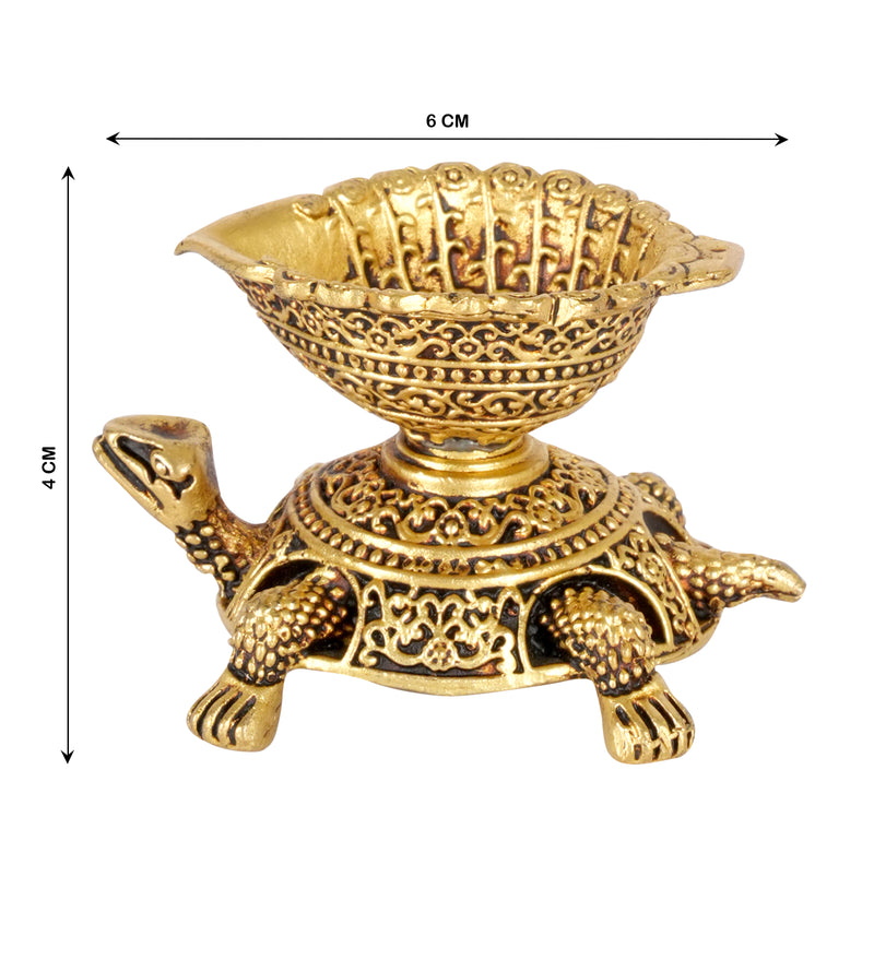 Eternal Light: Handcrafted Brass Turtle Oil Lamp
