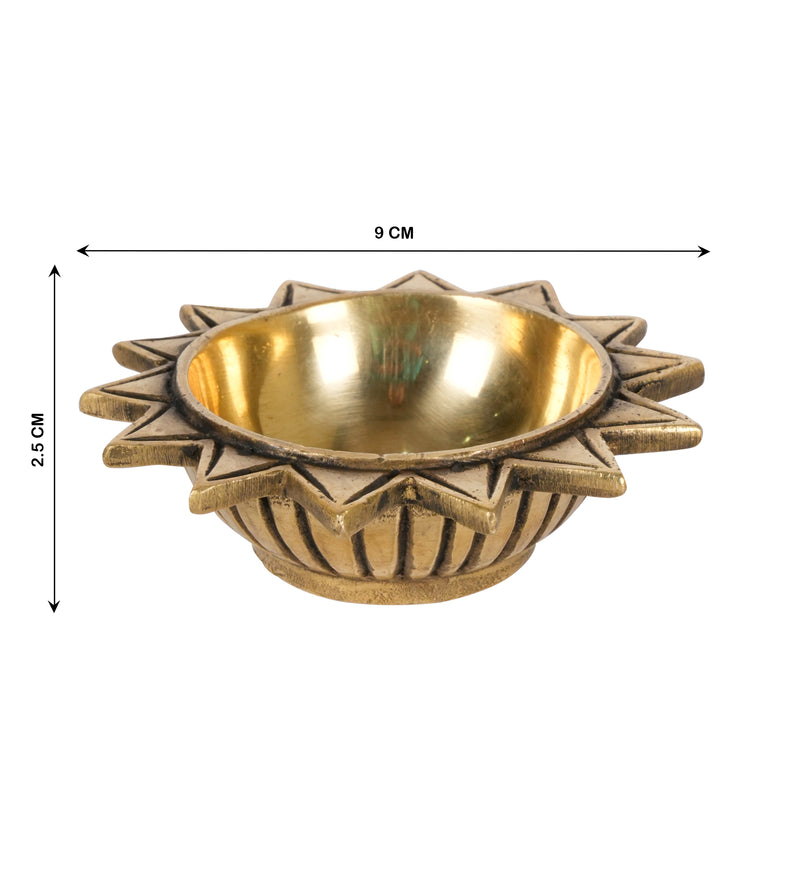 Radiant Brass Sunflower Diyas (Oil lamp)