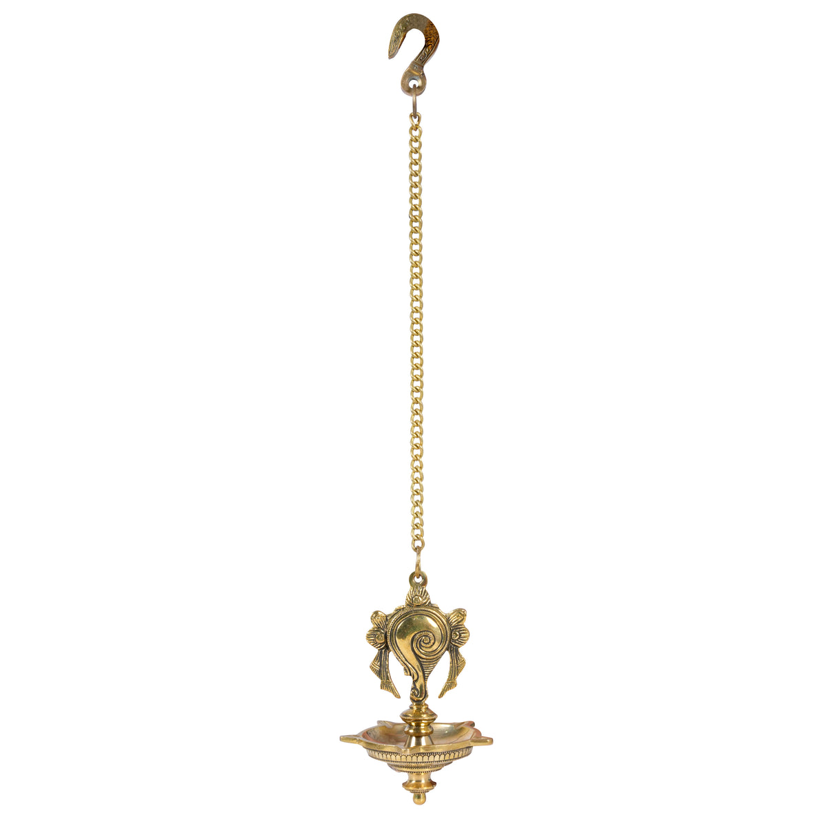 Divine Glow: Handcrafted Brass Hanging Deepam (Oil Lamp)